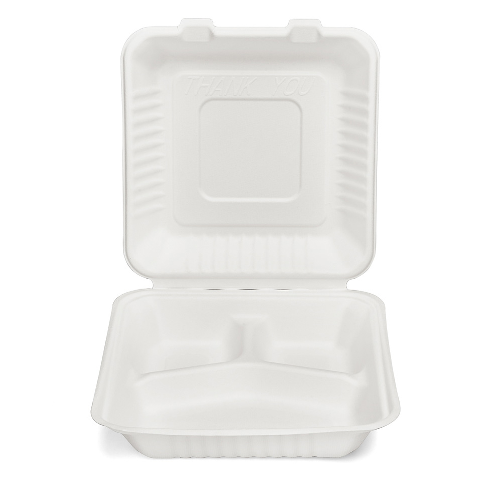 8″ 3-compartment clamshell (1000ml)